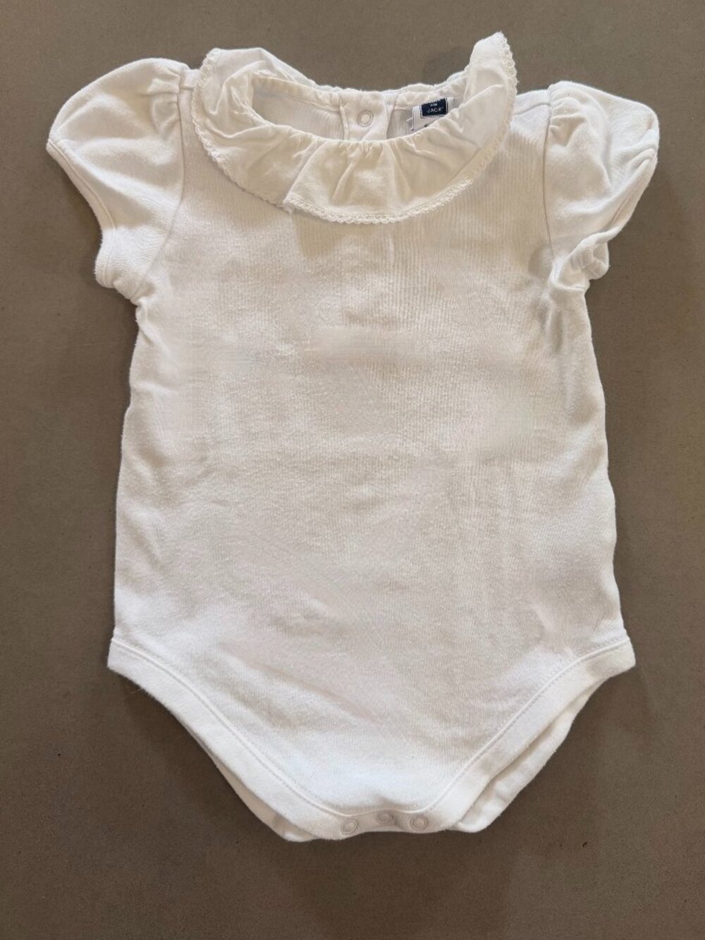 Janie and Jack White Ruffle Collar Bodysuit 6-12 Months
